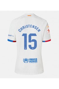 Barcelona Andreas Christensen #15 Jalkapallovaatteet Vieraspaita 2023-24 Lyhythihainen